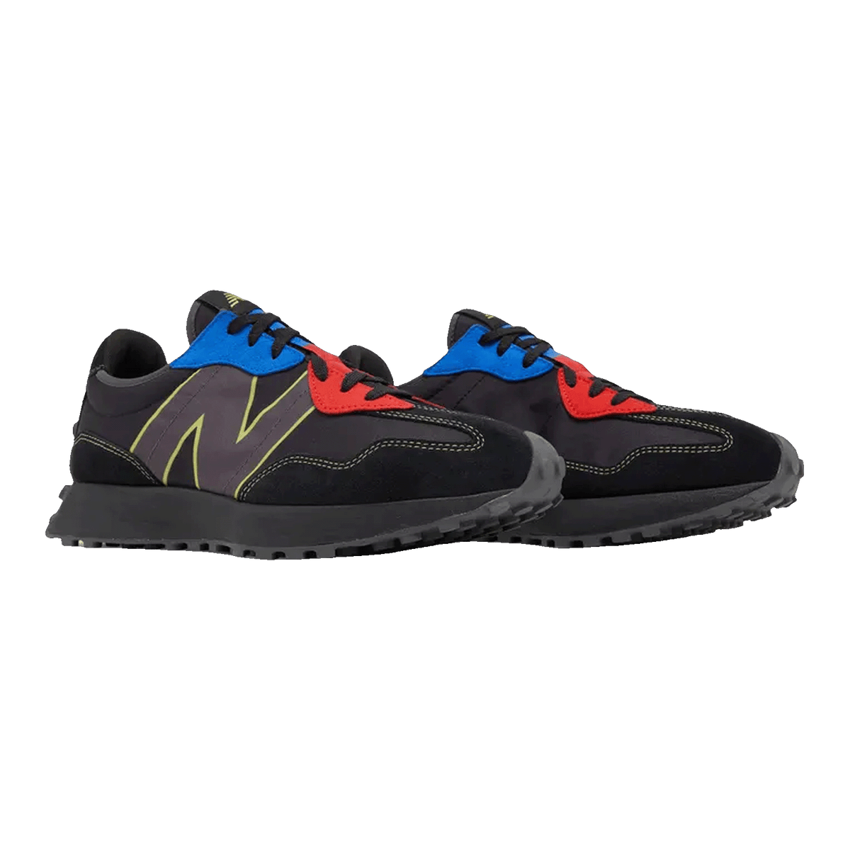 New Balance 327 Black Yellow Blue Red Side