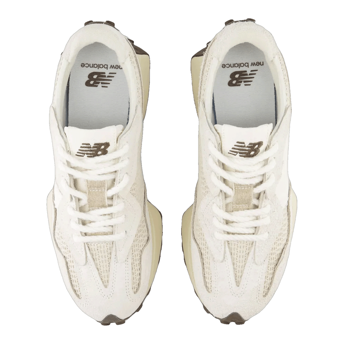 New Balance 327 Cream Brailed Oben U327WVA