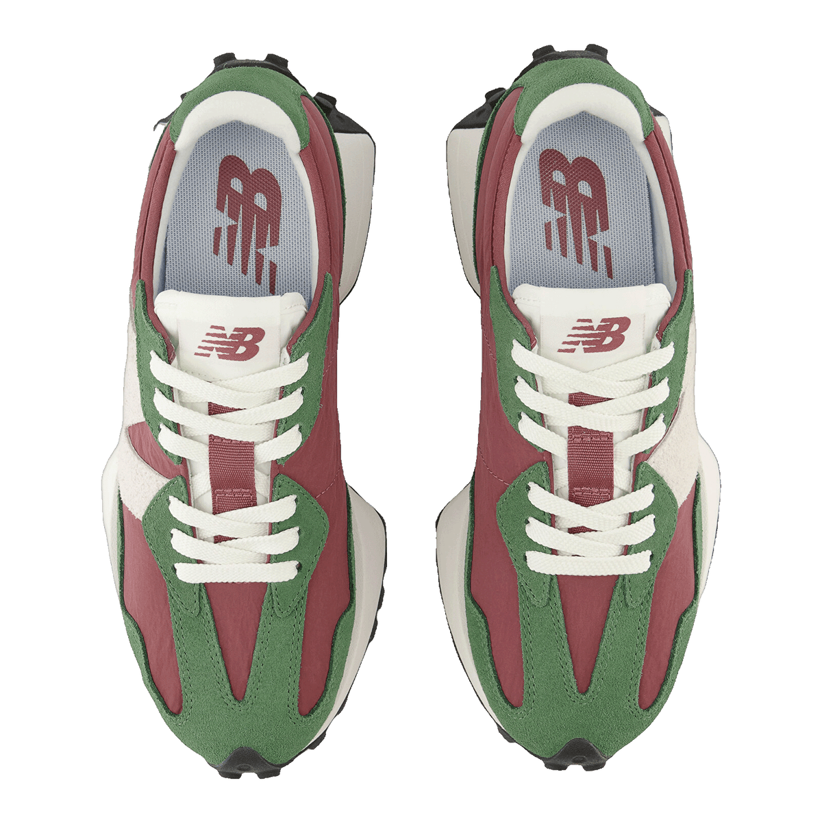 New Balance 327 Dark Green Red Oben