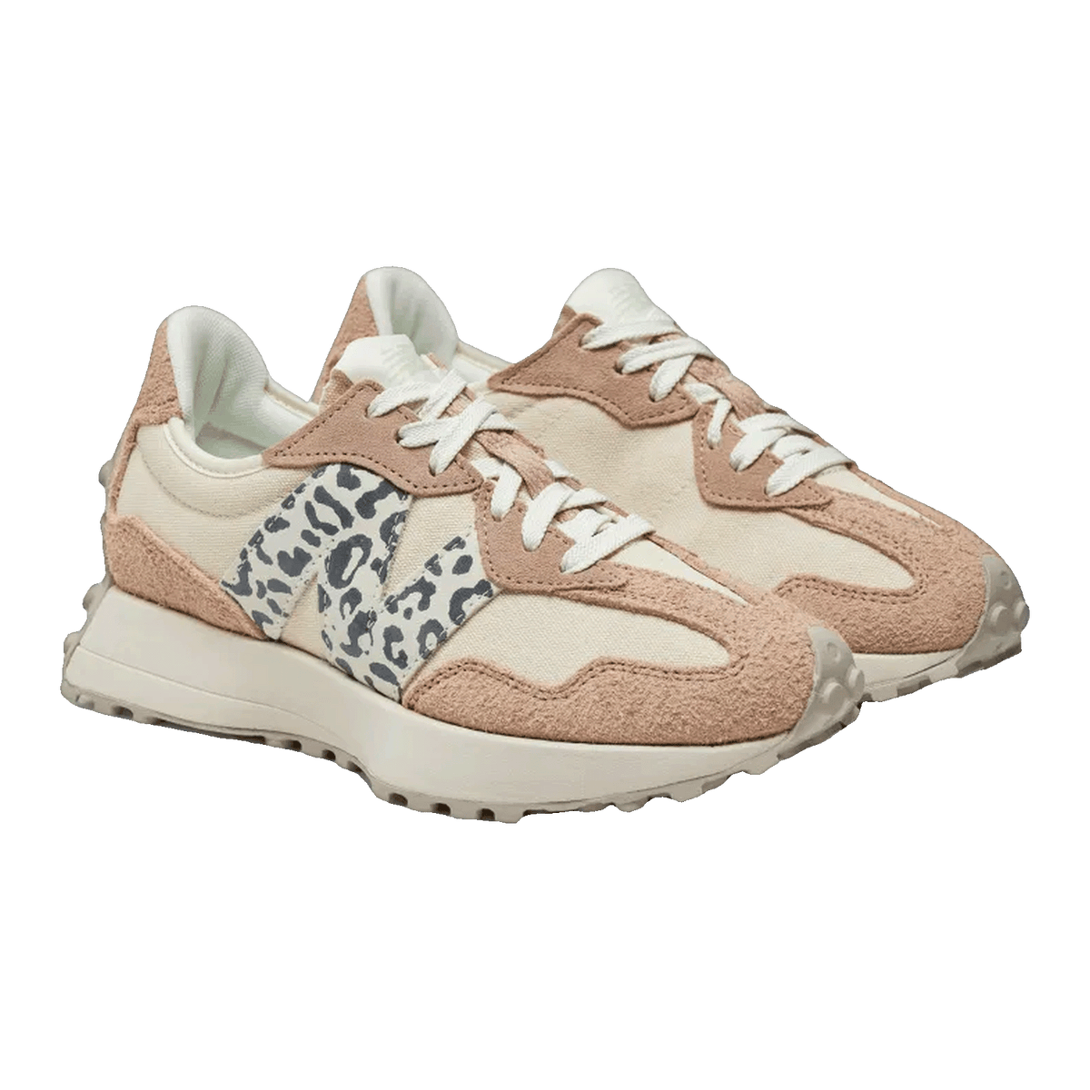 New Balance 327 Flat Taupe Linen Leopard (W) Side WS327AQ