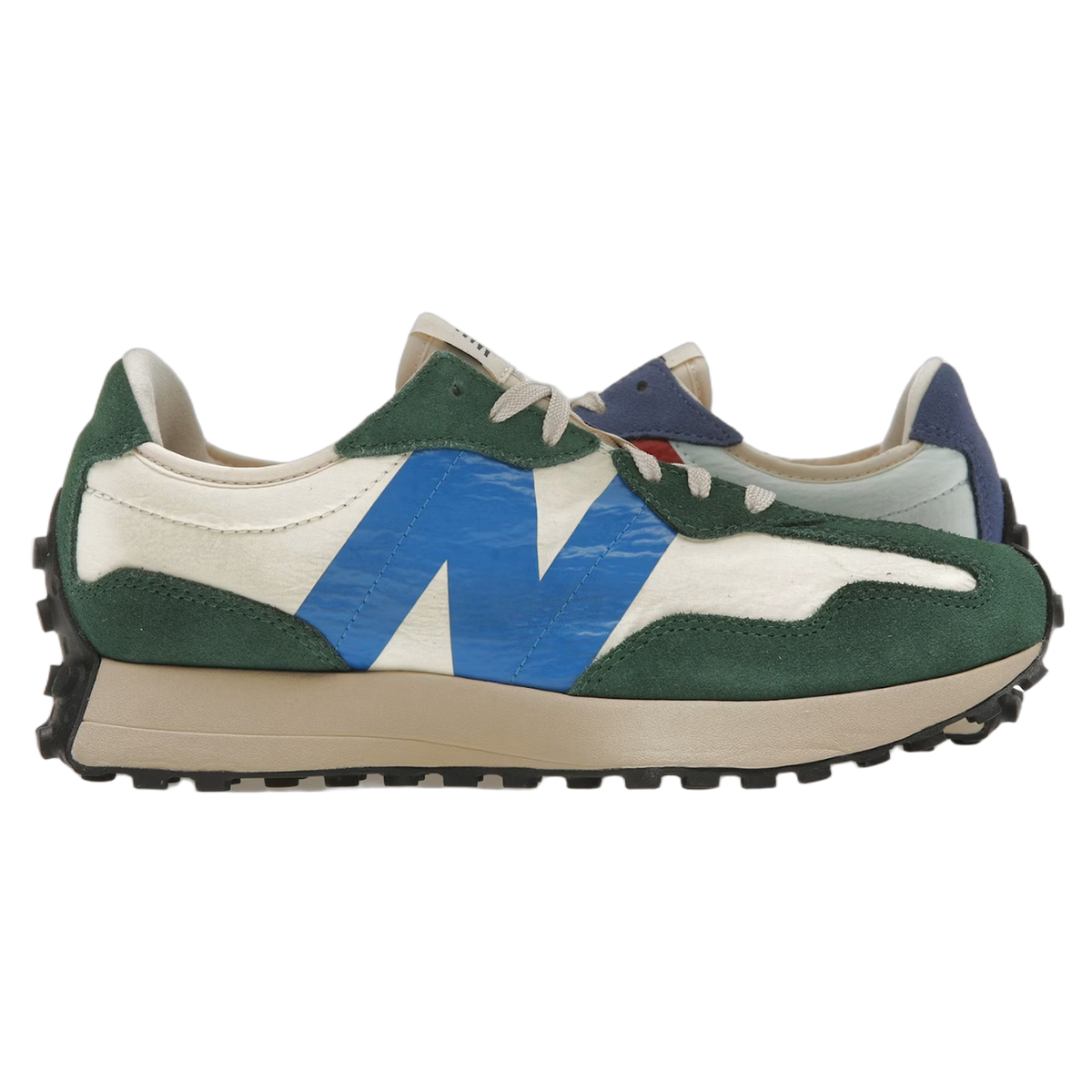 New Balance 327 Forest Green Serene Blue Vintage Worn MS327VB
