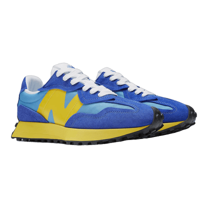 New Balance 327 Warped Essentials Marine Blue Yellow Side