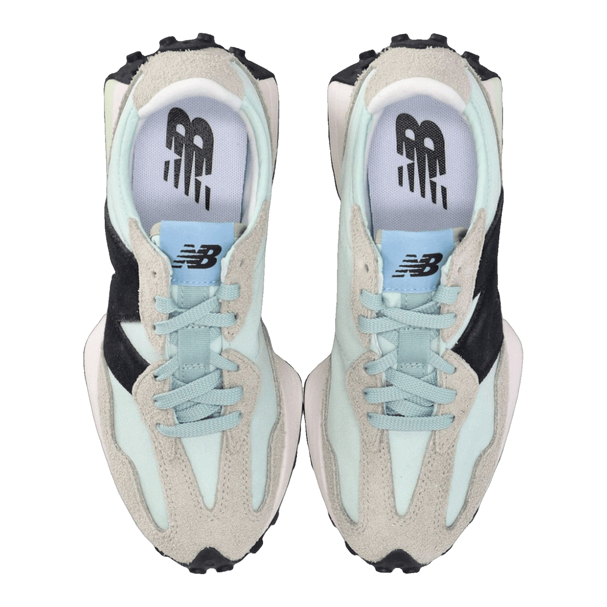 New Balance 327 White Black Grey Light Blue (W) Oben WS327WD