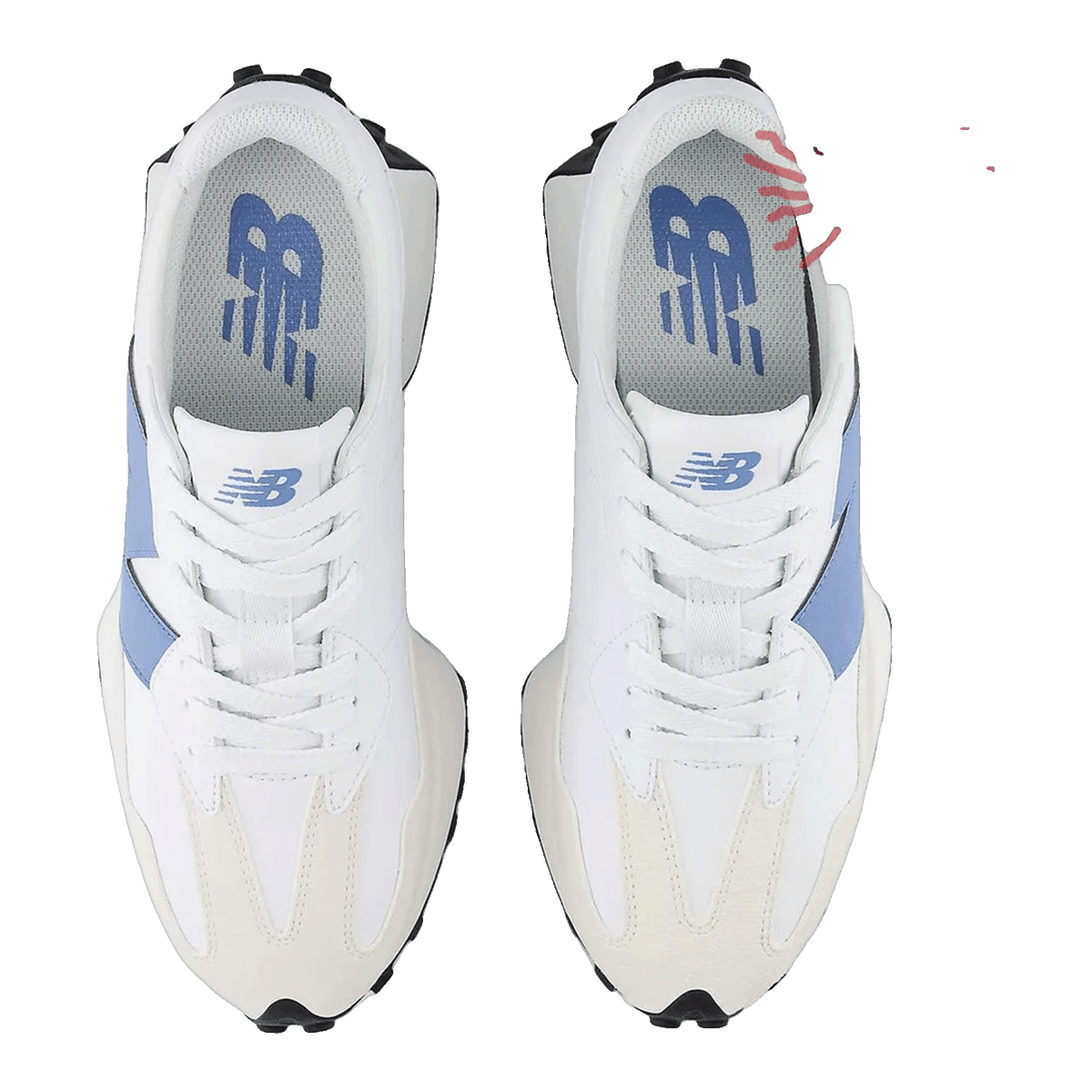 New Balance 327 White Blue Laguna Oben U327SKB