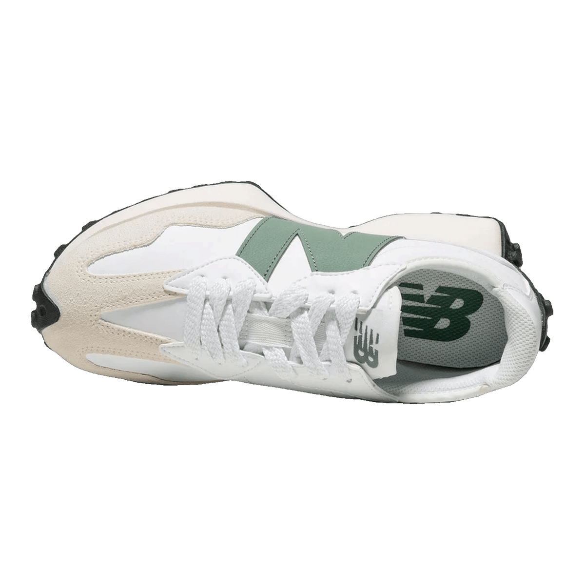 New Balance 327 White Dark Juniper Oben U327SKC