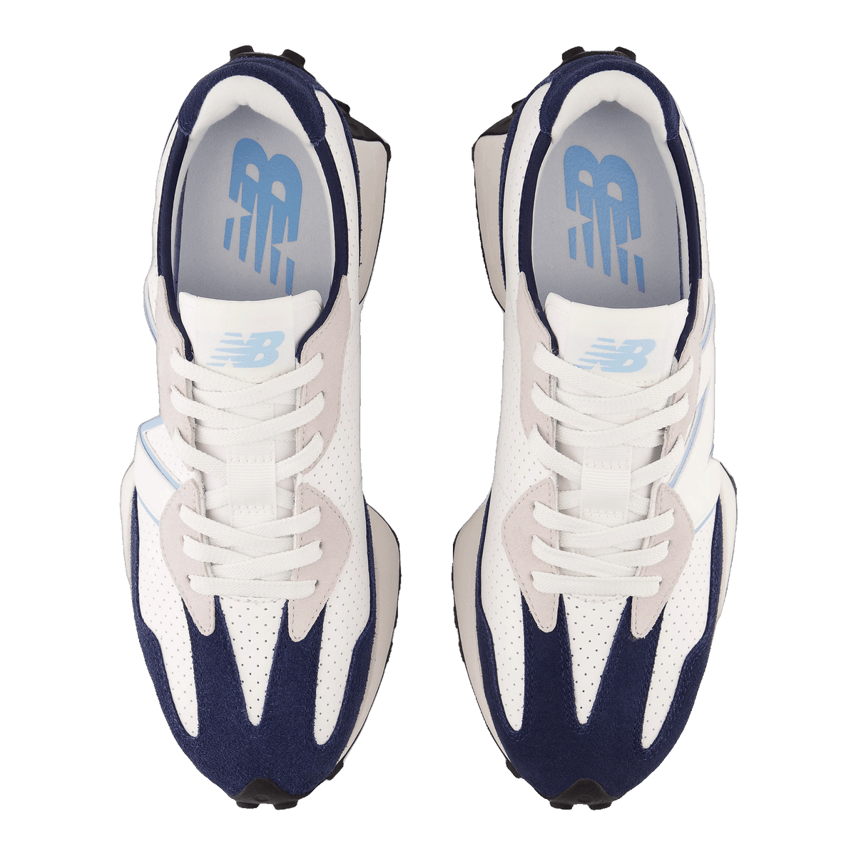 New Balance 327 White Navy Blue Oben