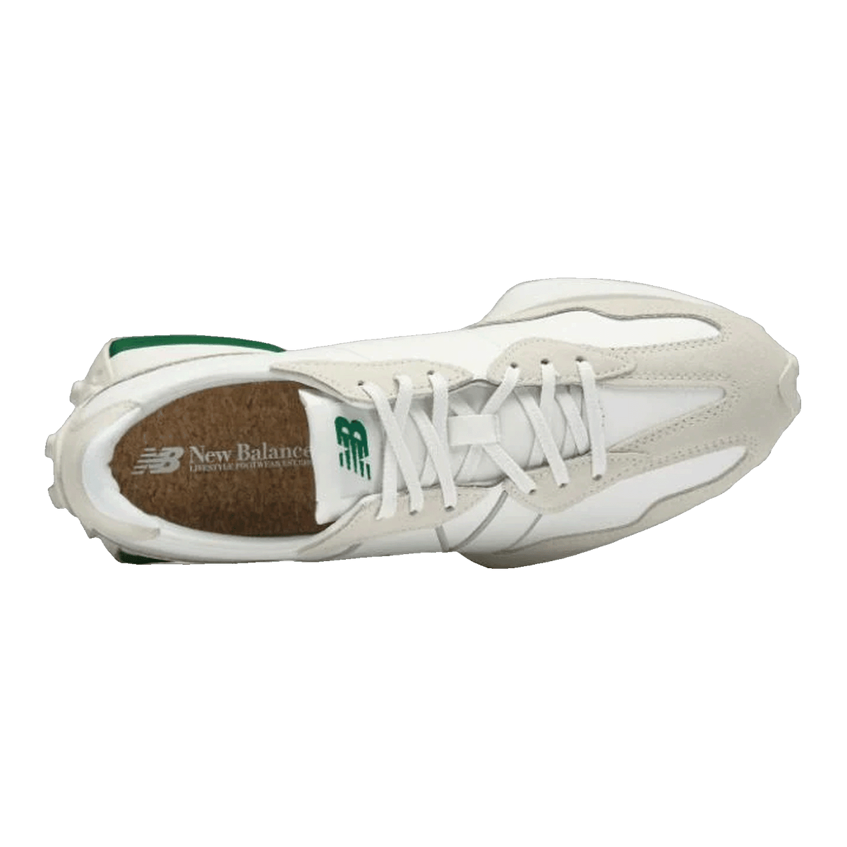 New Balance 327 White Succulent Green Oben U327UNP