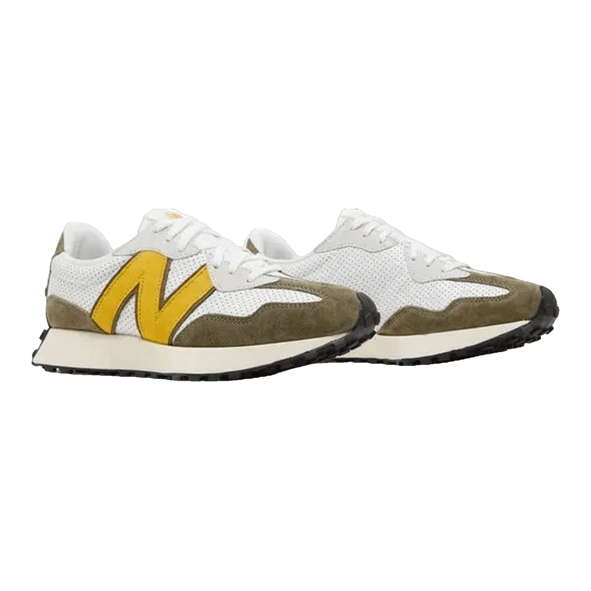 New Balance 327 White Yellow Olive Side MS327PO