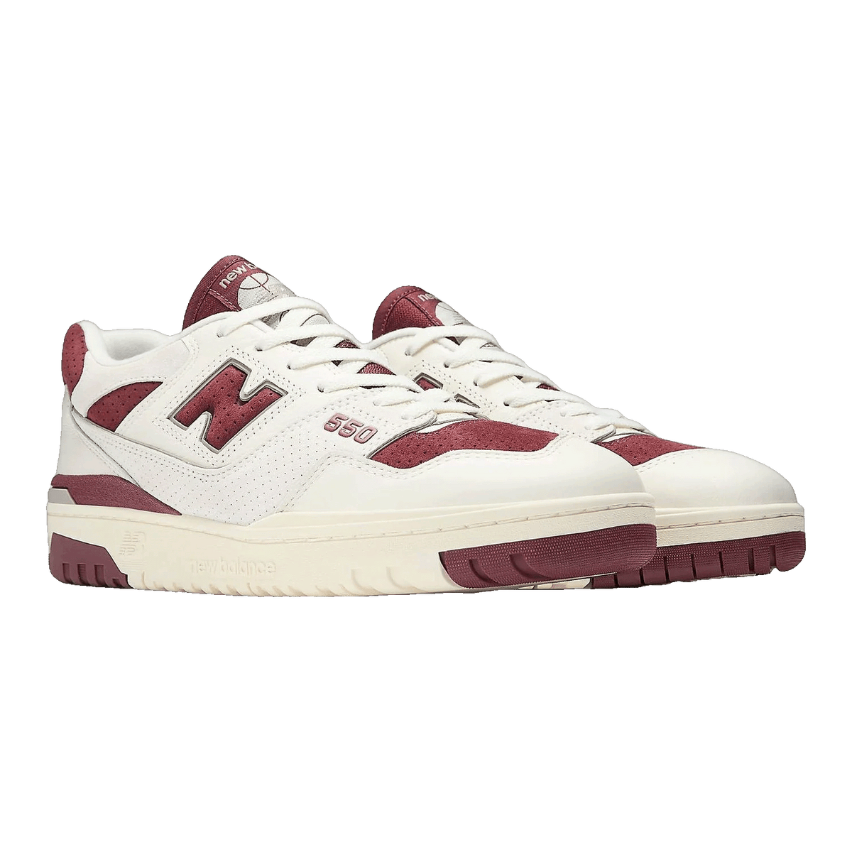 New Balance 550 Sea Salt Classic Crimson Side BB550LEZ