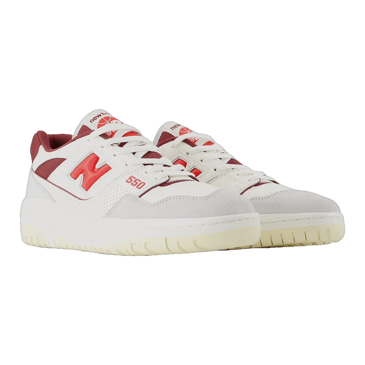 New Balance 550 Sea Salt Grey True Red Side BB550EMR