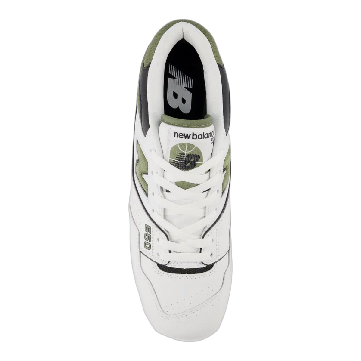 New Balance 550 White Dark Olivine Oben BB550DOB