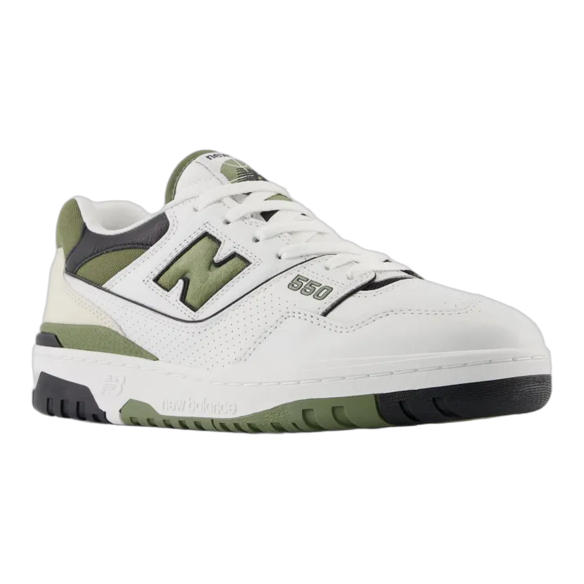 New Balance 550 White Dark Olivine Side BB550DOB