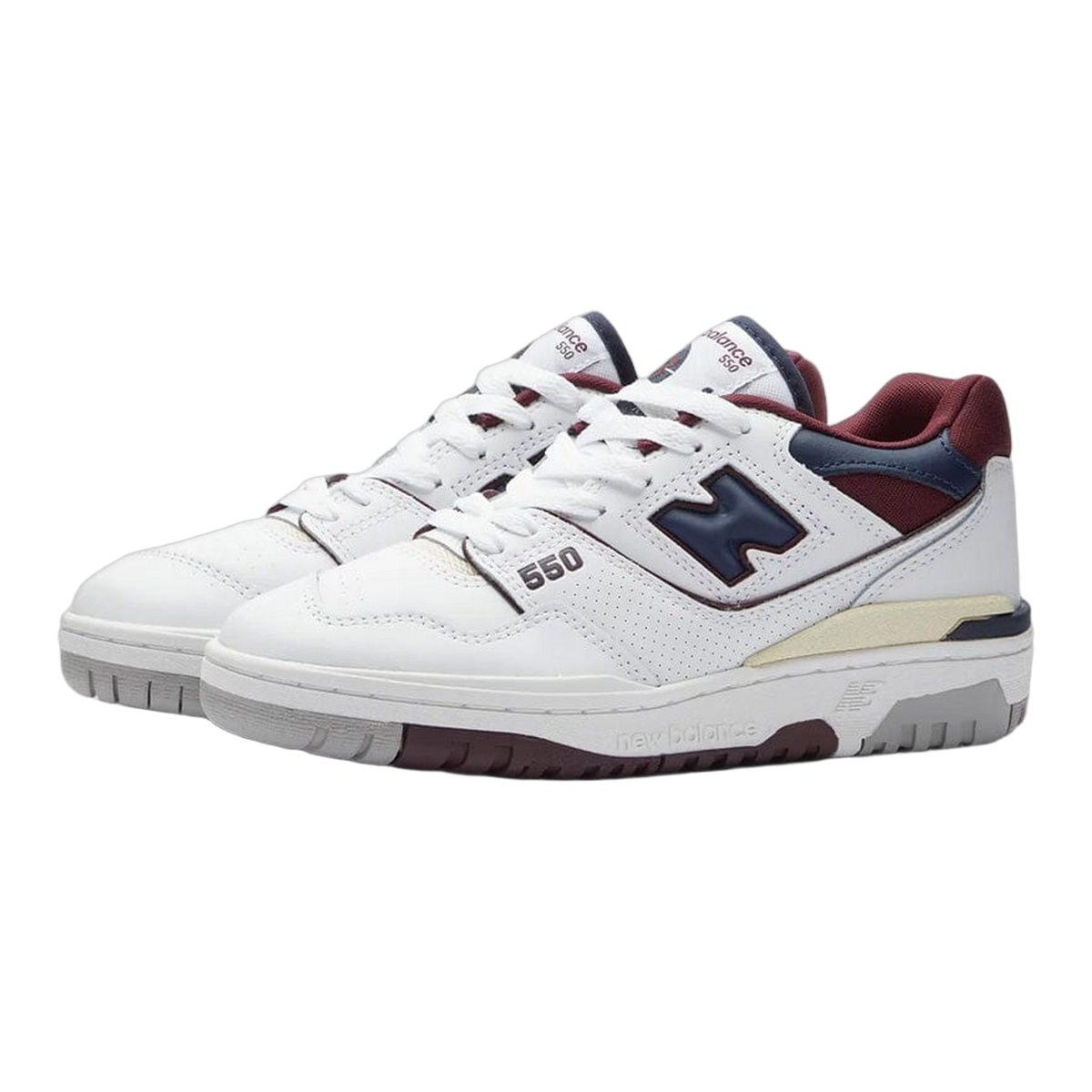 New Balance 550 White Navy NB Burgundy Side BB550NCD