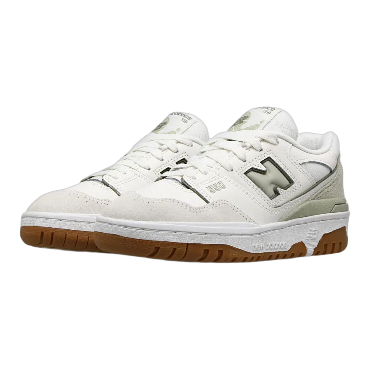 New Balance 550 White Olive Gum (GS) Side