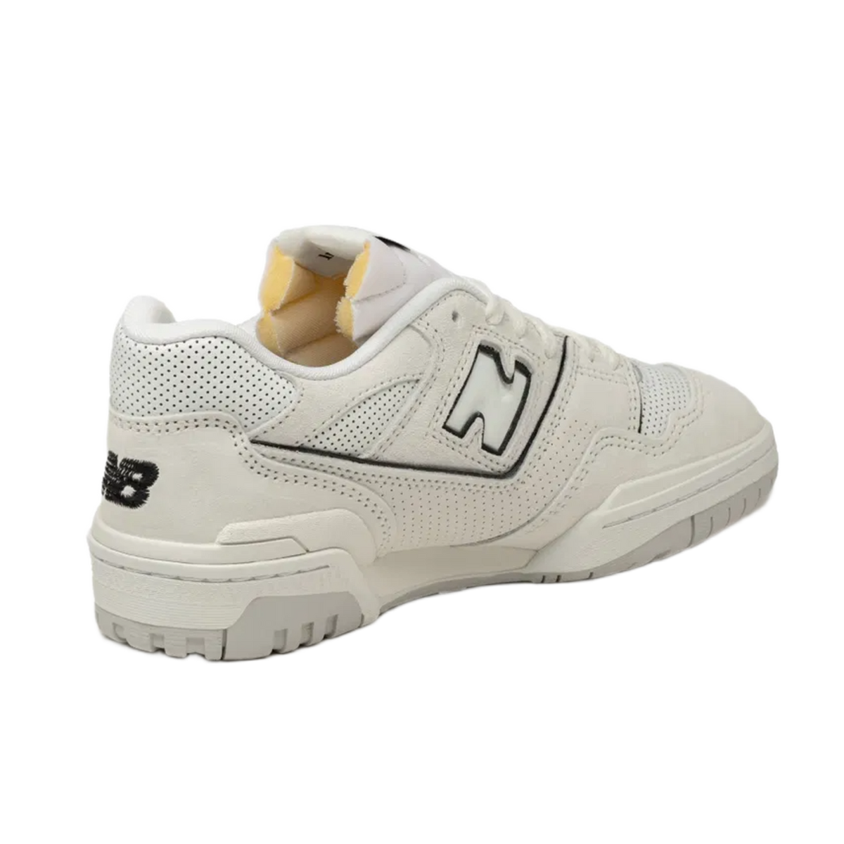 New Balance 550 White Perforated Leather Black Back BB550PRB
