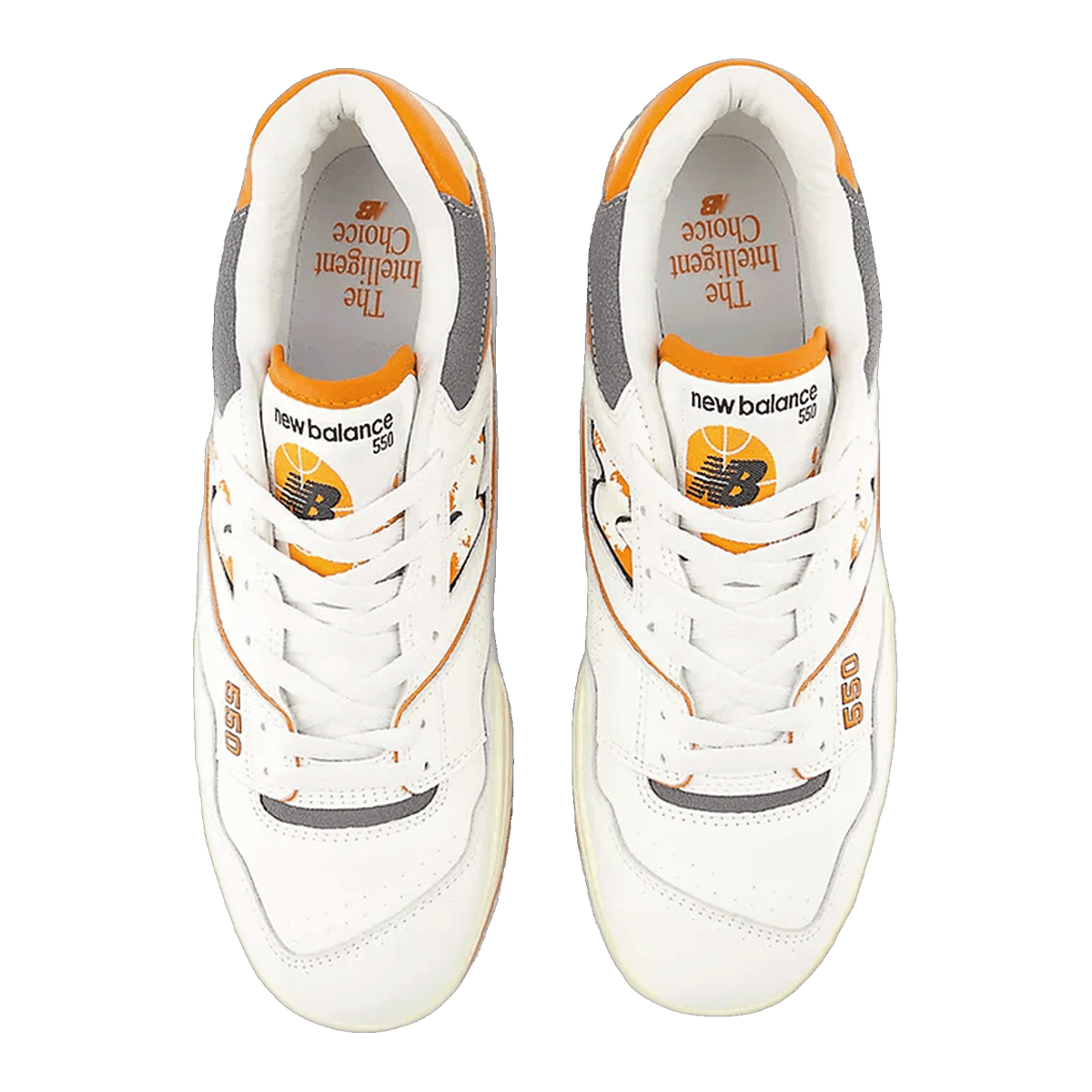 New Balance 550 White Vintage Orange Oben