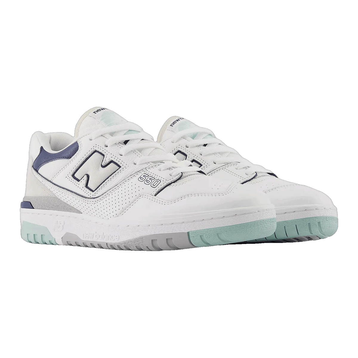 New Balance 550 White Winter Fog Navy Side BB550WCA