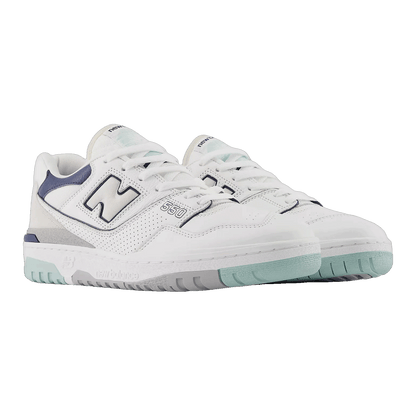New Balance 550 White Winter Fog Navy Side BB550WCA