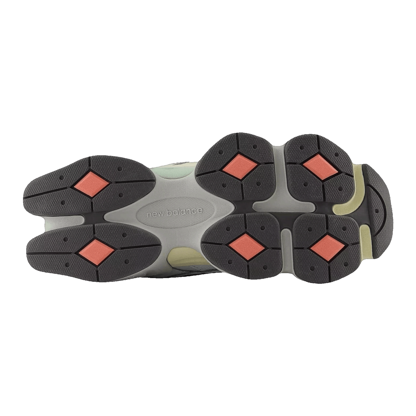 New Balance 9060 Grey Yellow Navy Sohle