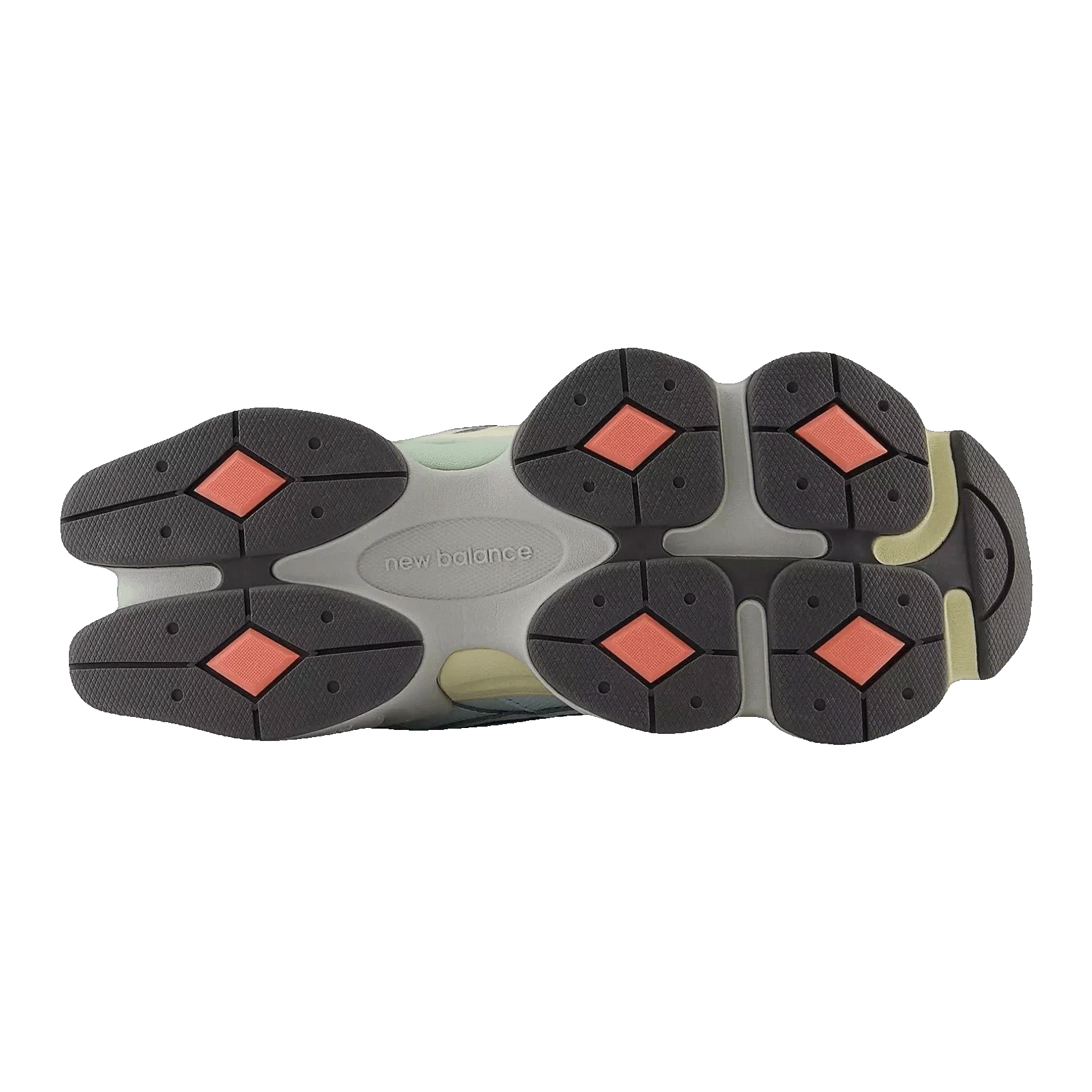 New Balance 9060 Grey Yellow Navy Sohle