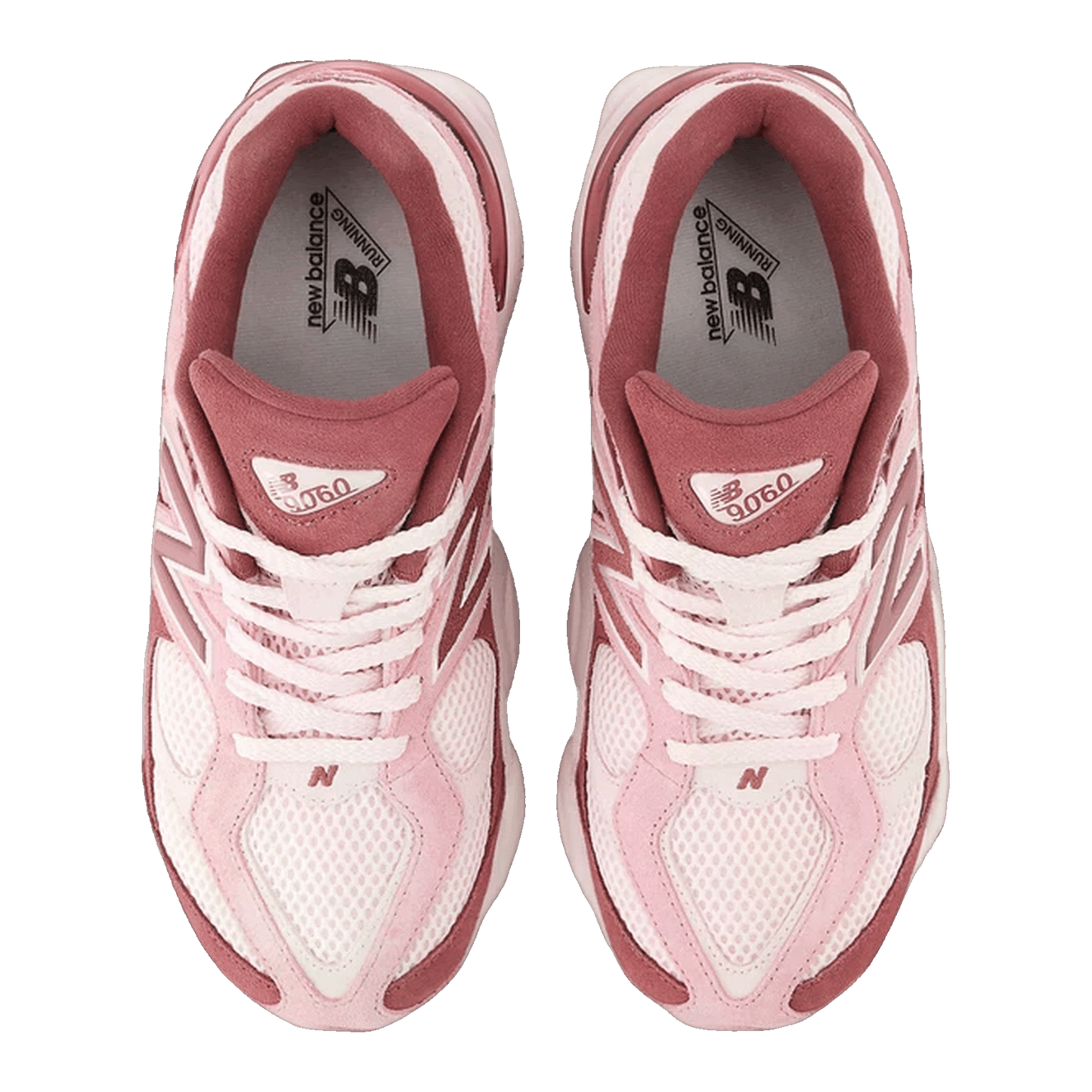 New Balance 9060 Pink Granite Washed Burgundy (GS) Oben