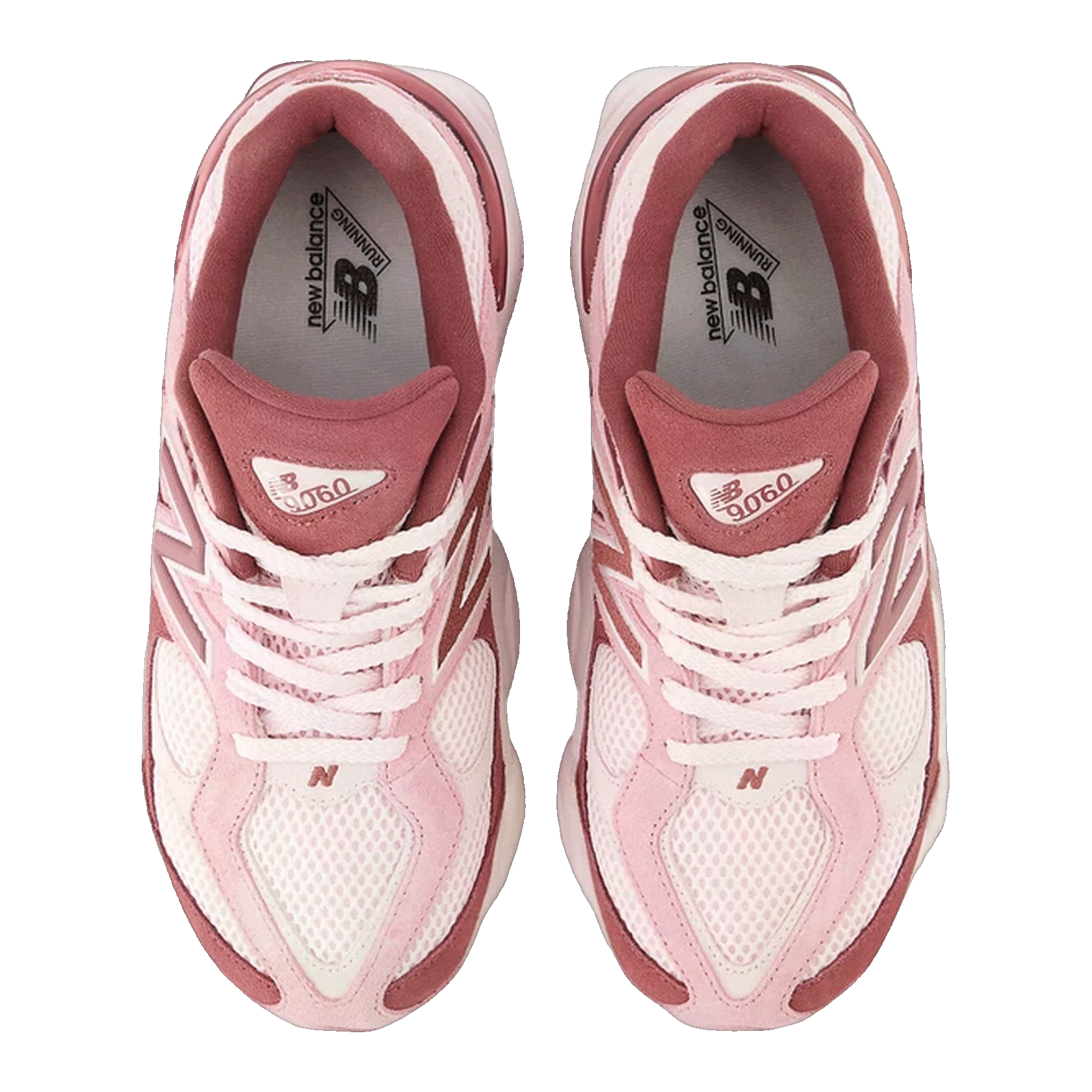 New Balance 9060 Pink Granite Washed Burgundy (GS) Oben