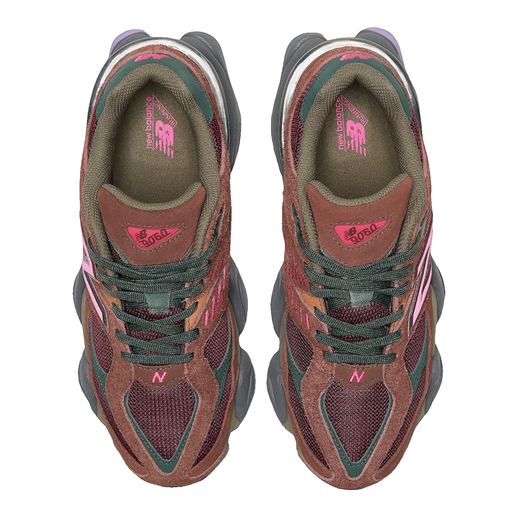 New Balance 9060 Rich Oak Burgundy Oben