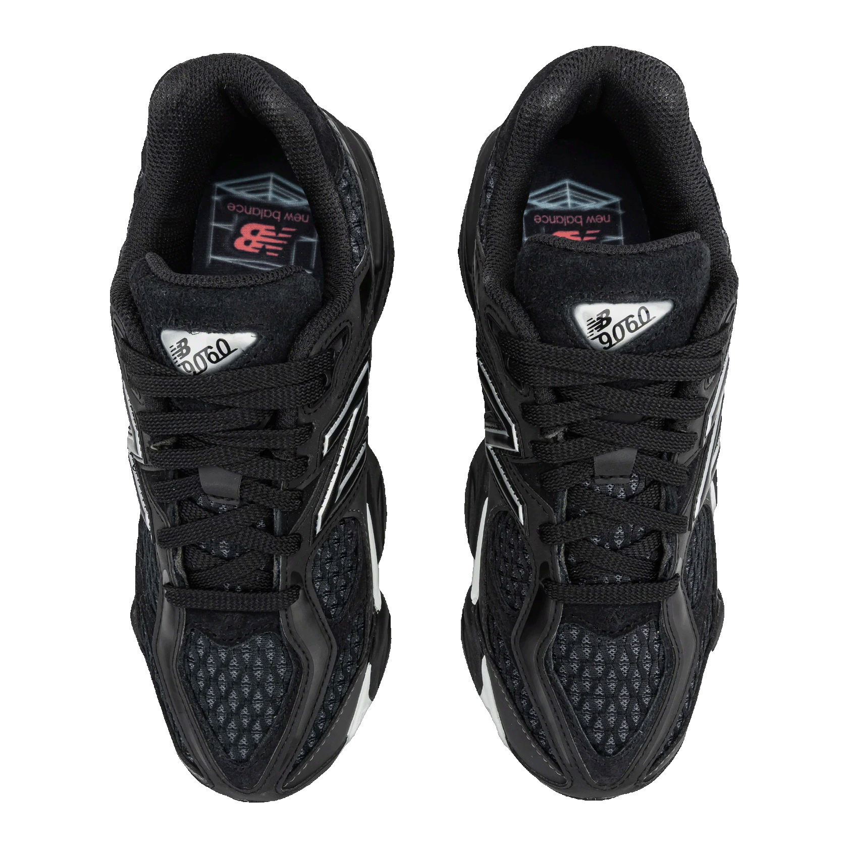 New Balance 9060 Shoe Palace Black Silver (GS) Oben