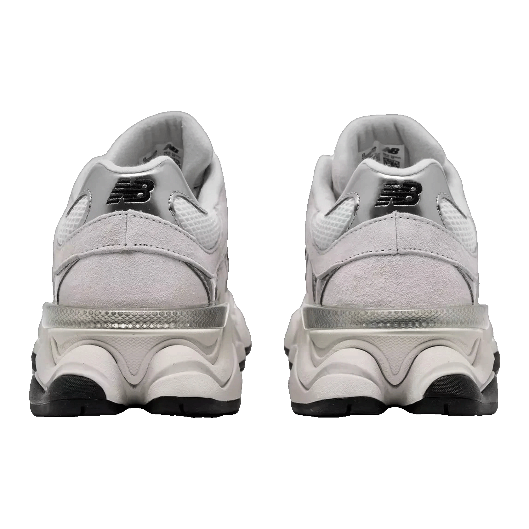 New Balance 9060 White Black Metallic Silver Back
