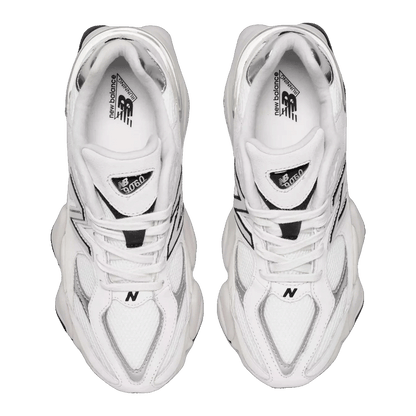 New Balance 9060 White Black Metallic Silver Oben