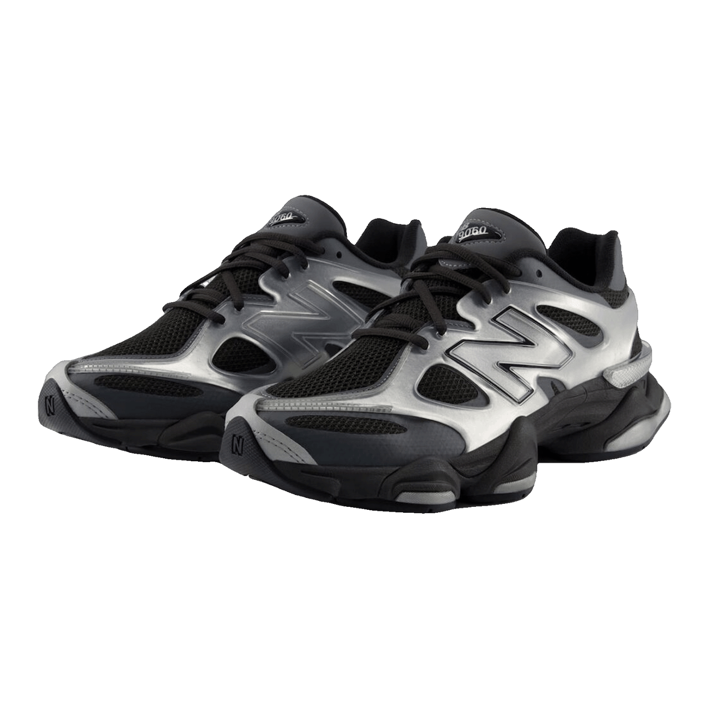 New Balance 9060 X Silver Metallic Black Cement Side