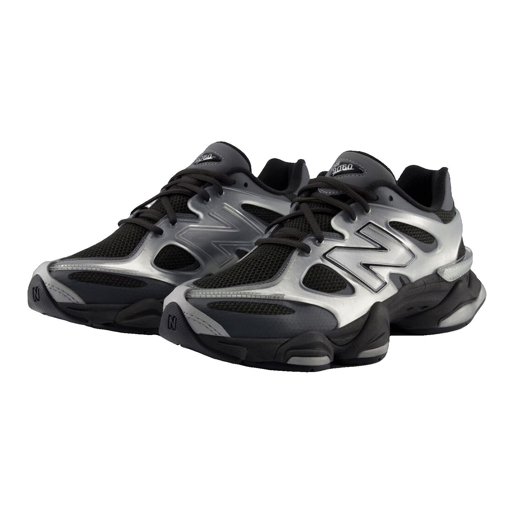 New Balance 9060 X Silver Metallic Black Cement Side