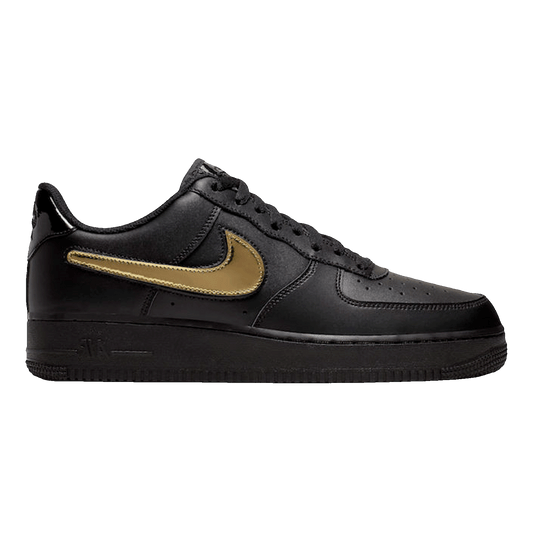 Nike Air Force 1 Black Metallic Gold Removable Swoosh Pack