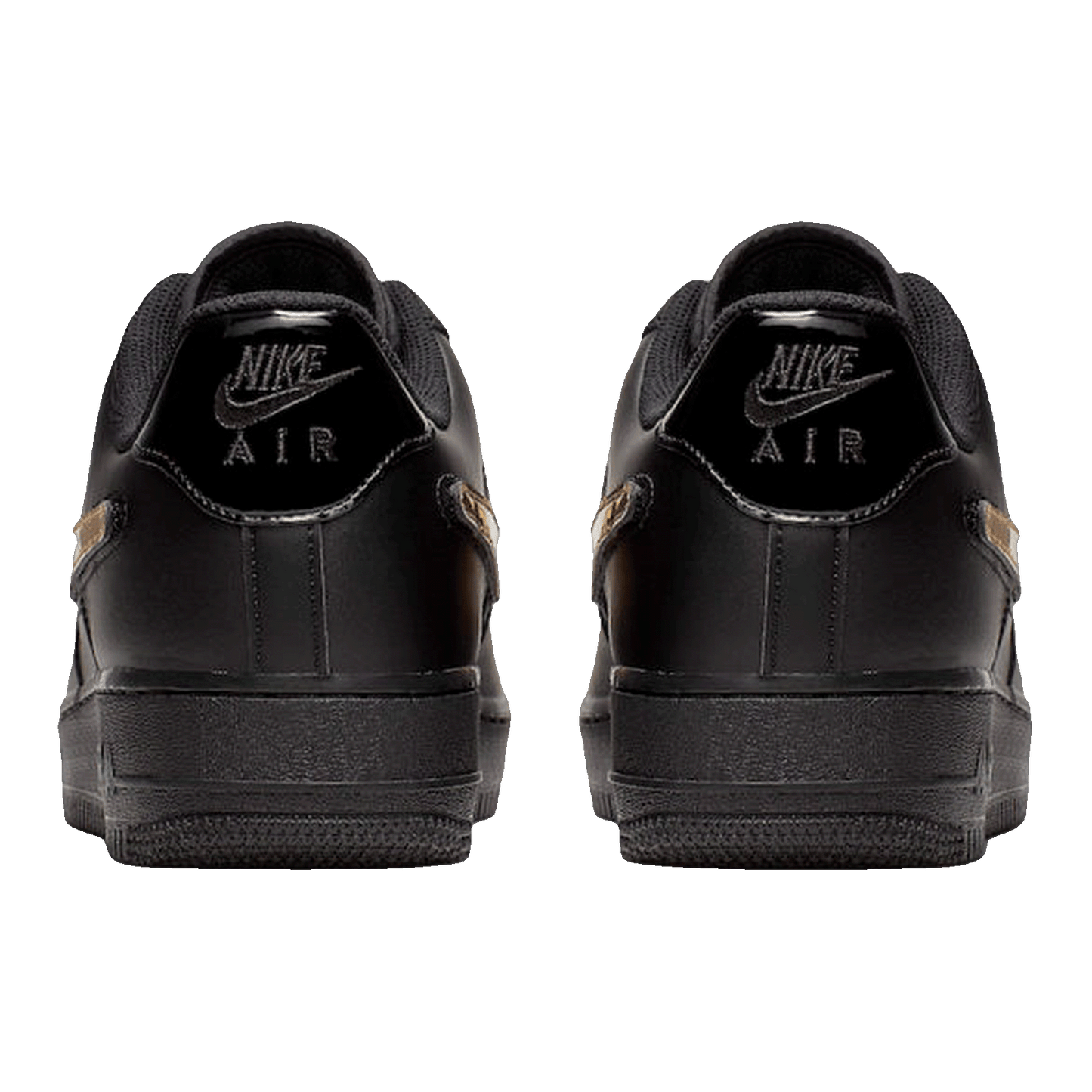 Nike Air Force 1 Black Metallic Gold Removable Swoosh Pack