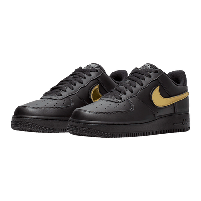 Nike Air Force 1 Black Metallic Gold Removable Swoosh Pack