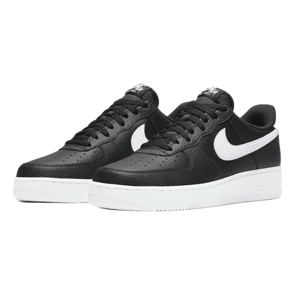 Nike Air Force 1 Low '07 Black White Pebbled Leather Side