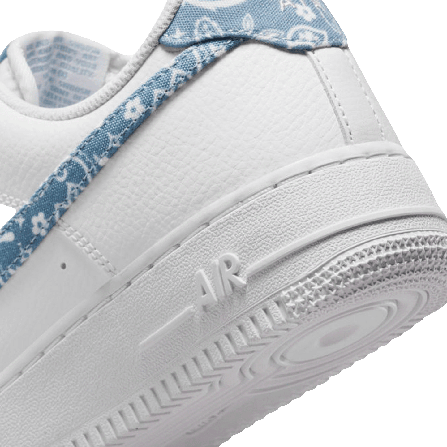 Nike Air Force 1 Low '07 Essential White Worn Blue Paisley (W) Back 2