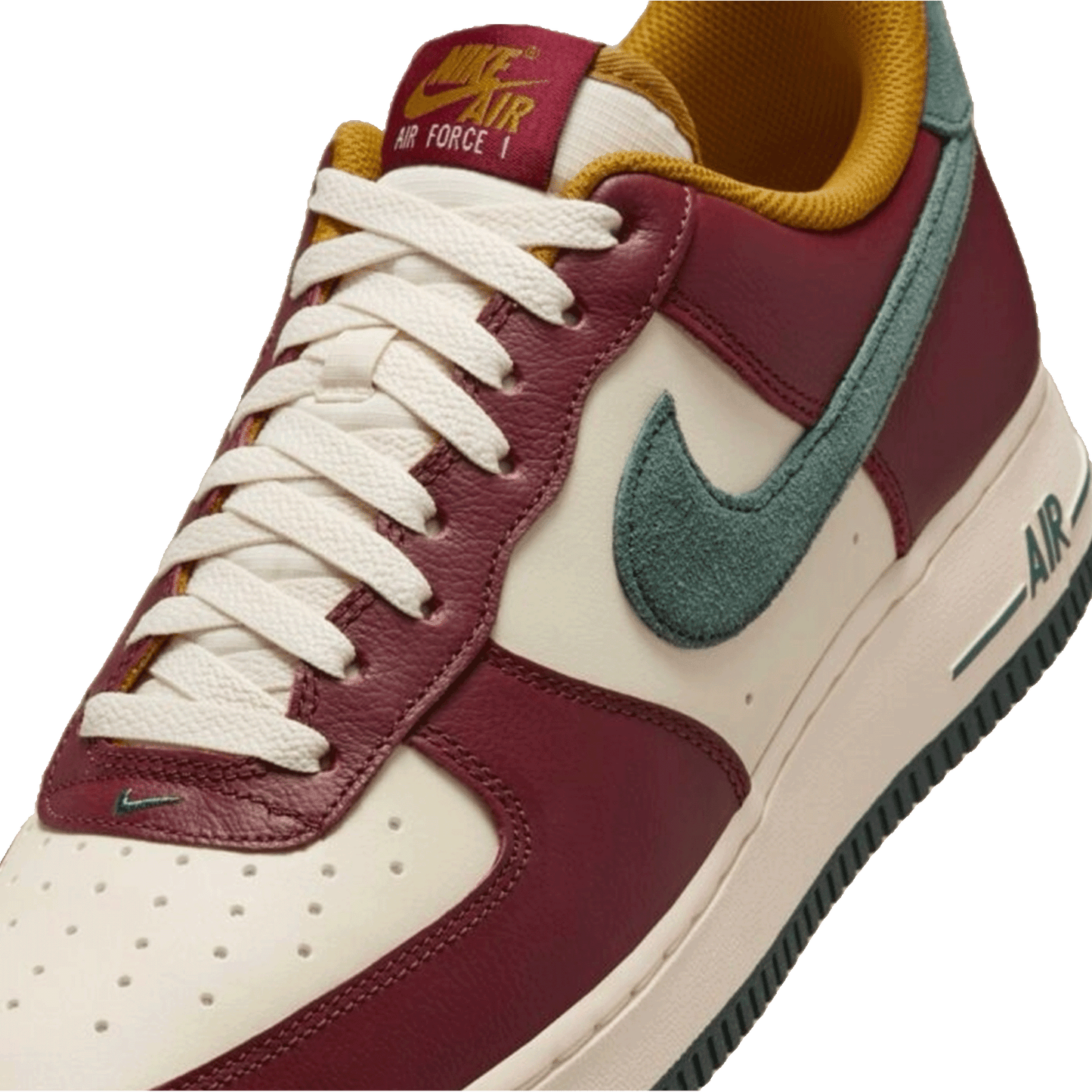 Nike Air Force 1 Low '07 LV8 Dark Team Red Vintage Green Tongue