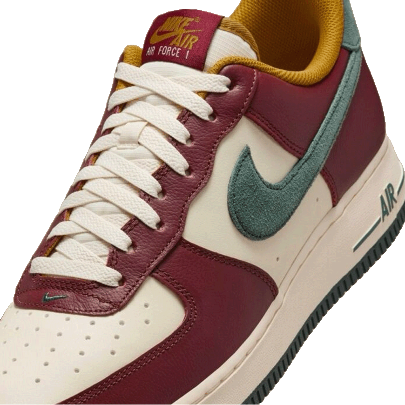 Nike Air Force 1 Low '07 LV8 Dark Team Red Vintage Green Tongue
