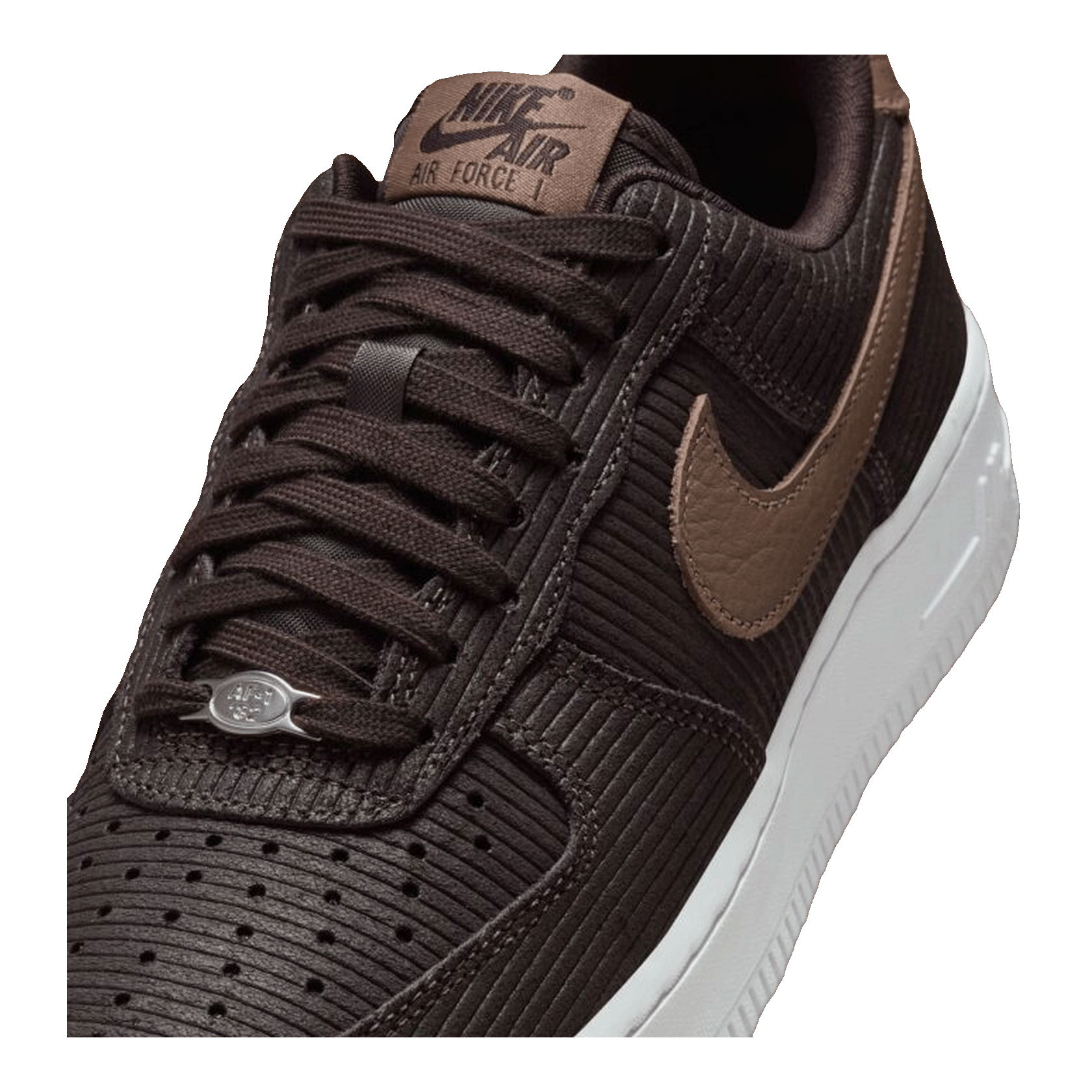 Nike Air Force 1 Low '07 Corduroy Velvet Brown (W) Tongue