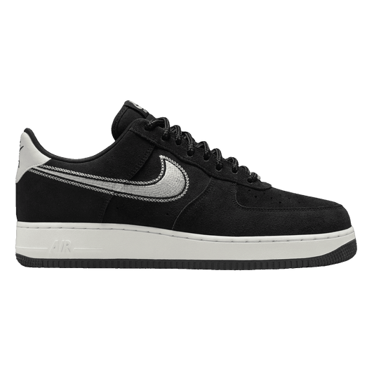 Nike Air Force 1 Low '07 LV8 Black Sail Embroidered Swoosh