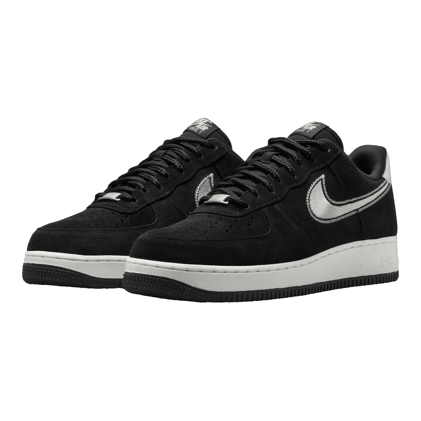 Nike Air Force 1 Low '07 LV8 Black Sail Embroidered Swoosh