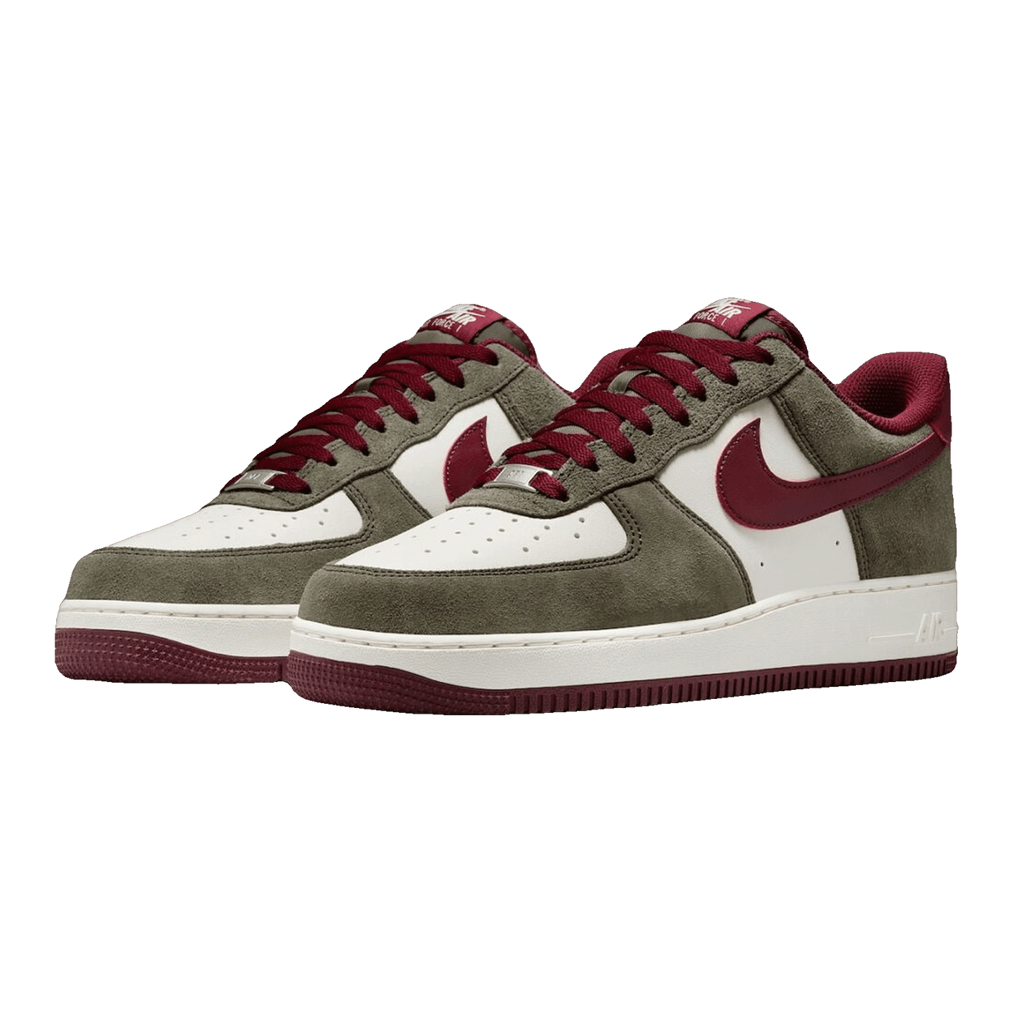 Nike Air Force 1 Low '07 LV8 Cargo Khaki Pale Ivory Dark Team Red