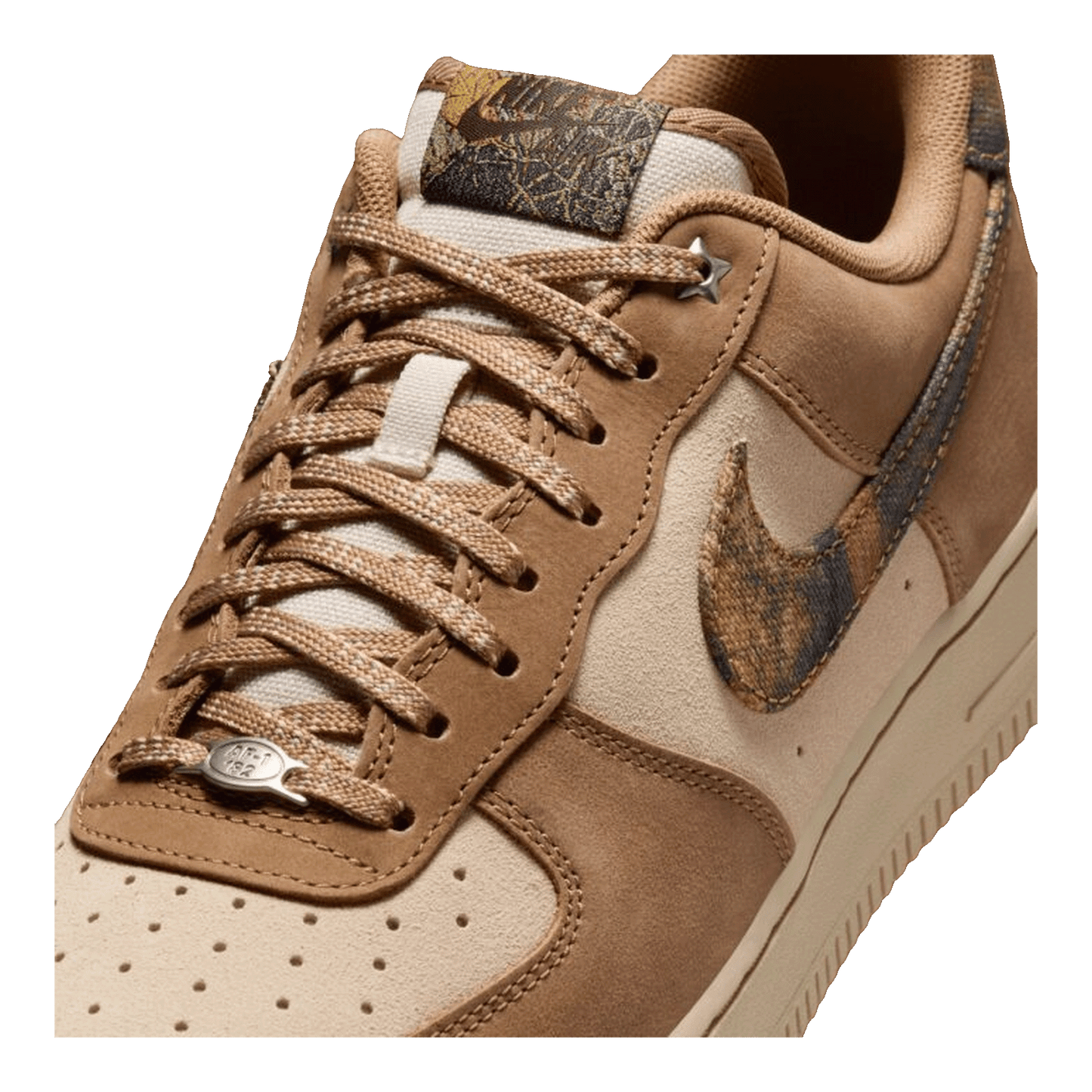 Nike Air Force 1 Low '07 Realtree Rattan Rocky Tan Seal Brown Camo Tongue