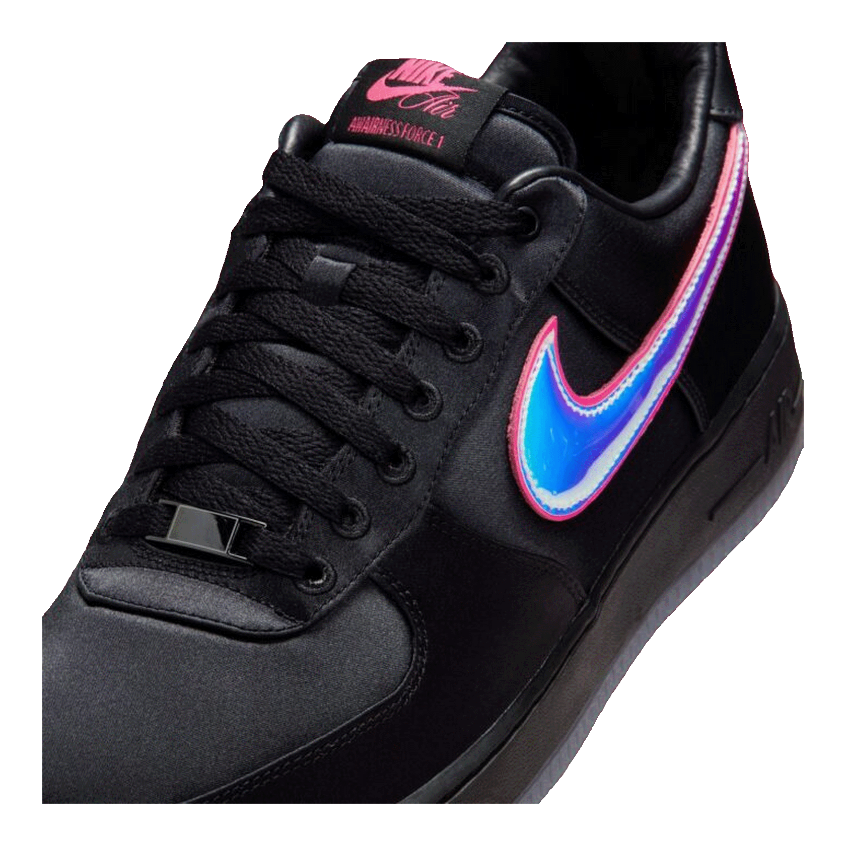 Nike Air Force 1 Low Breast Cancer Awareness Black Hyper Pink Tongue