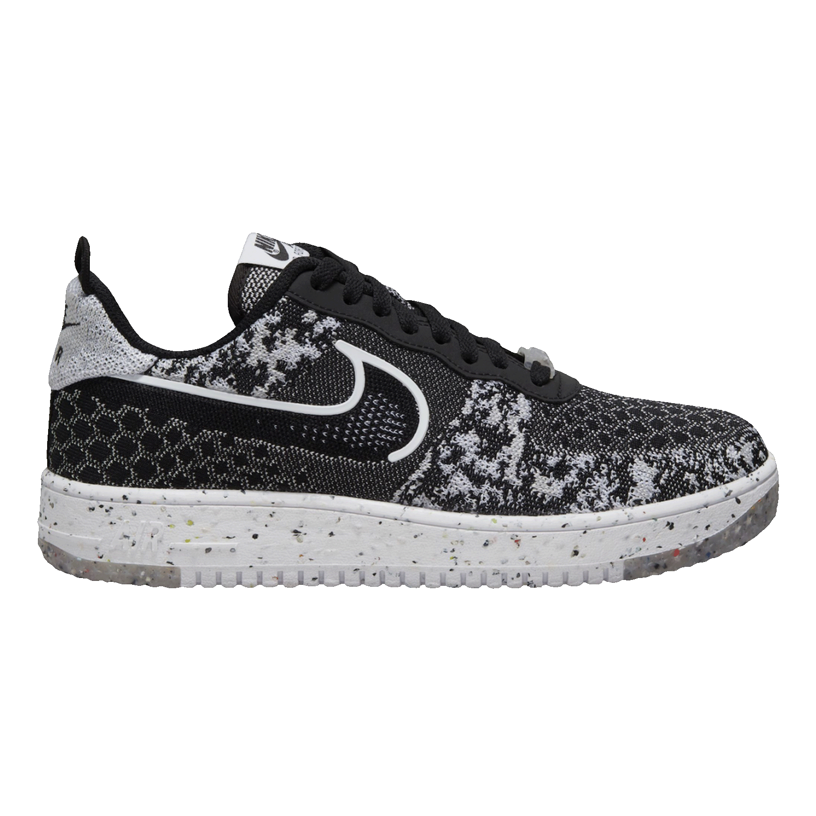 Nike Air Force 1 Low Crater Flyknit Black White Melange