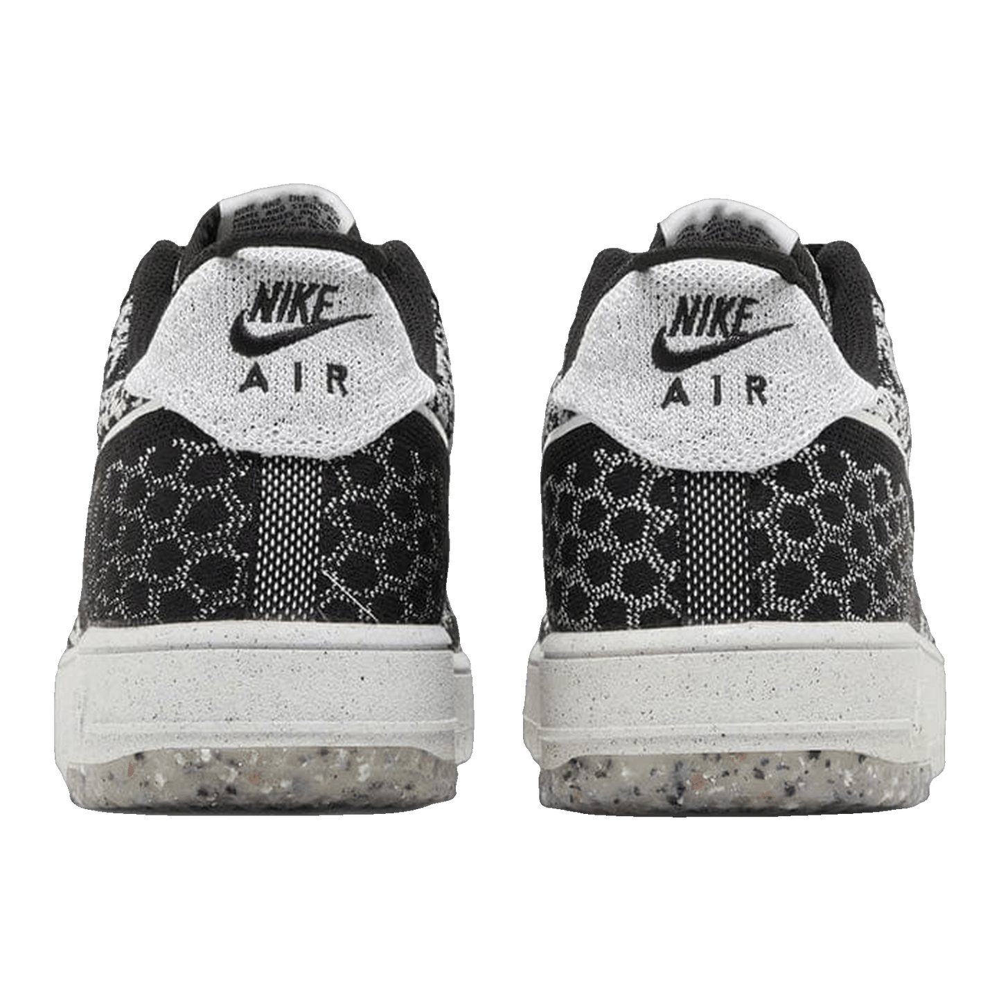 Nike Air Force 1 Low Crater Flyknit Black White Melange Back