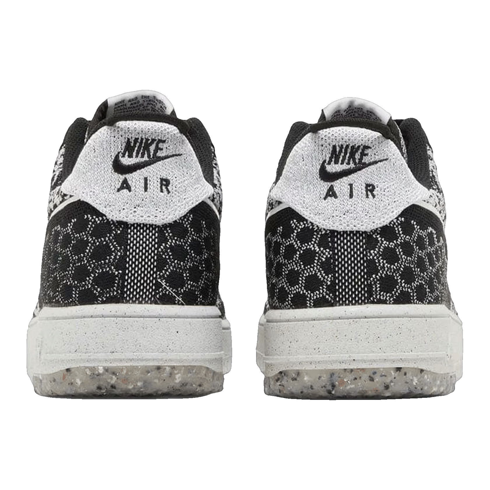 Nike Air Force 1 Low Crater Flyknit Black White Melange Back