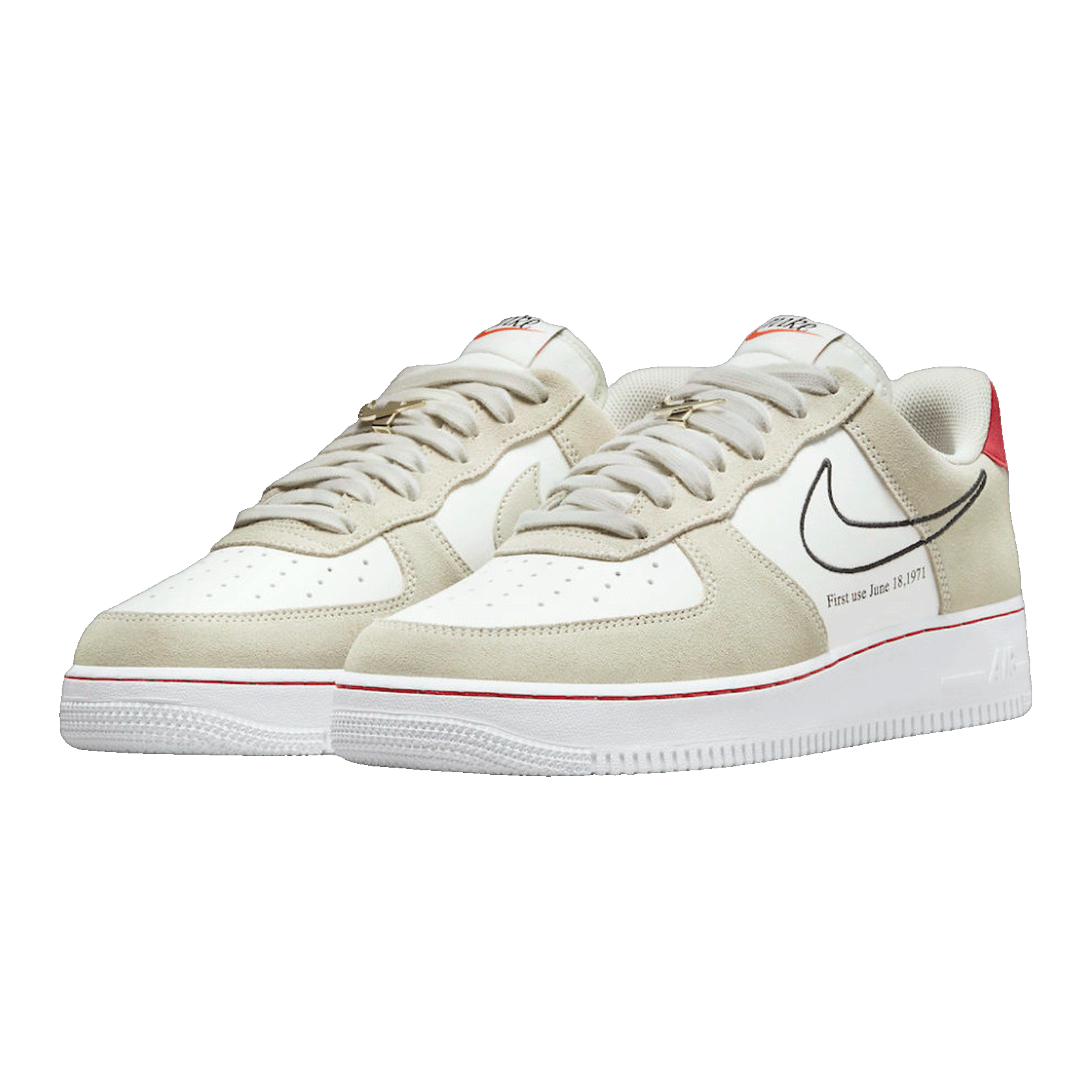 Nike Air Force 1 Low First Use Light Sail Red Side