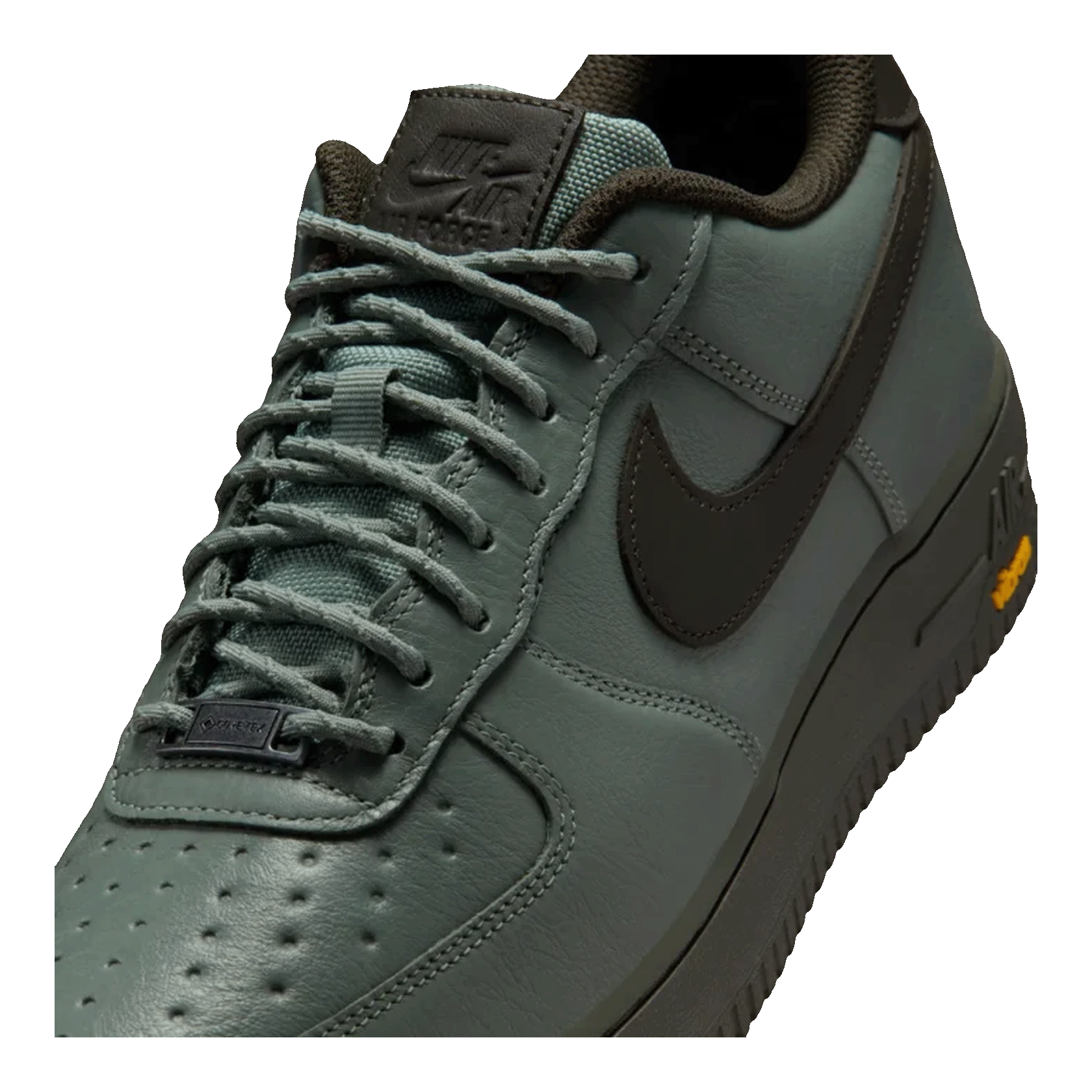 Nike Air Force 1 Low Gore-Tex Vibram Clay Green Tongue
